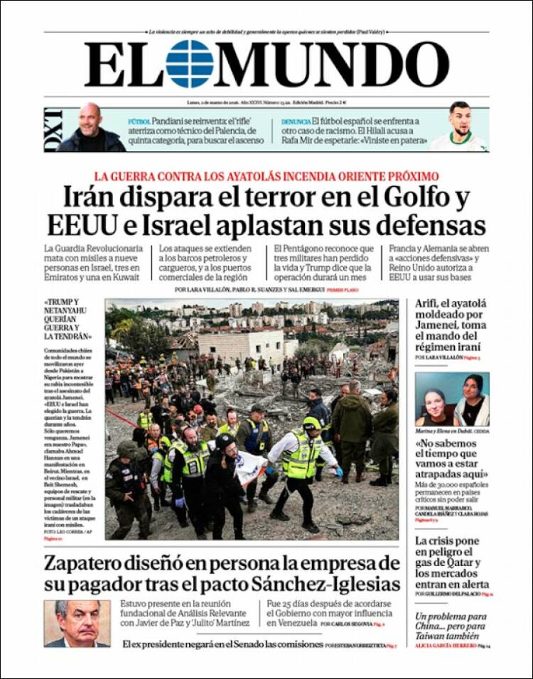 Portada de El Mundo (España)