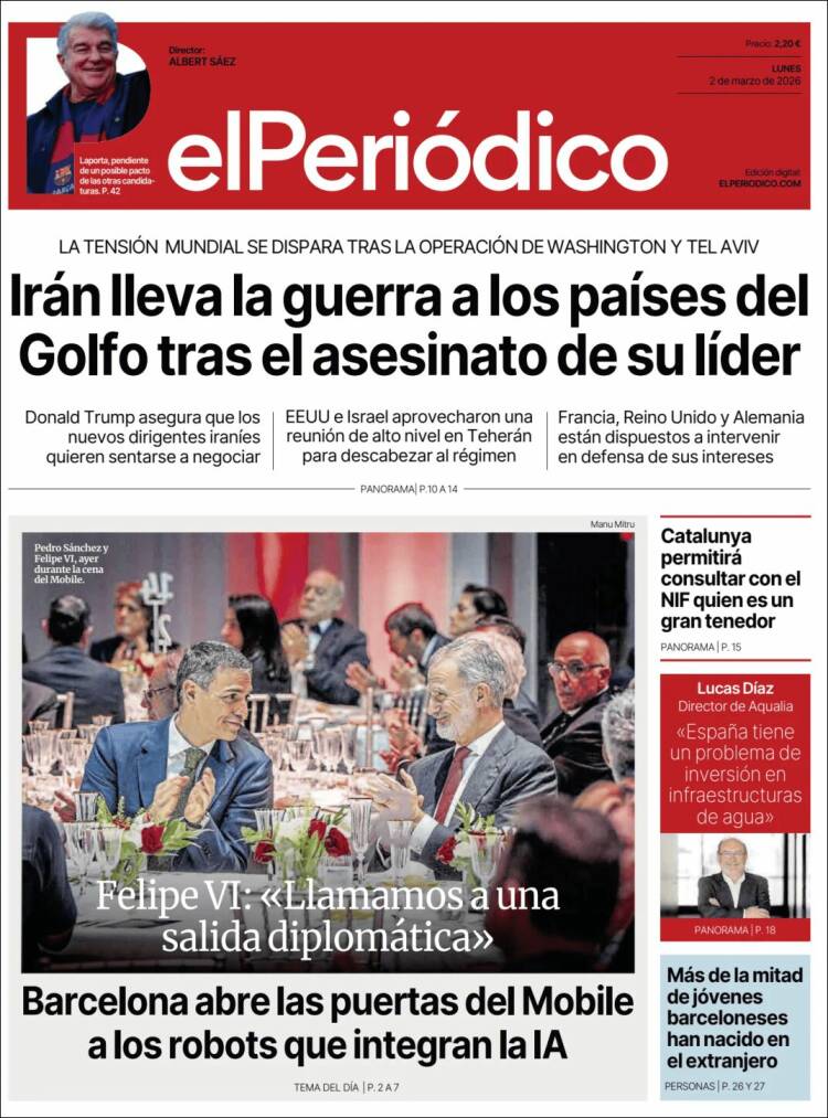Portada de El Periódico (España)