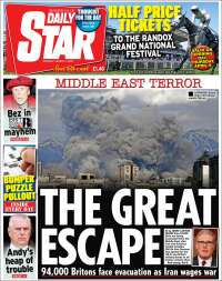 Portada de Daily Star (Reino Unido)