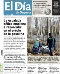 Portada de El Día de Segovia (Espa&ntilde;a)