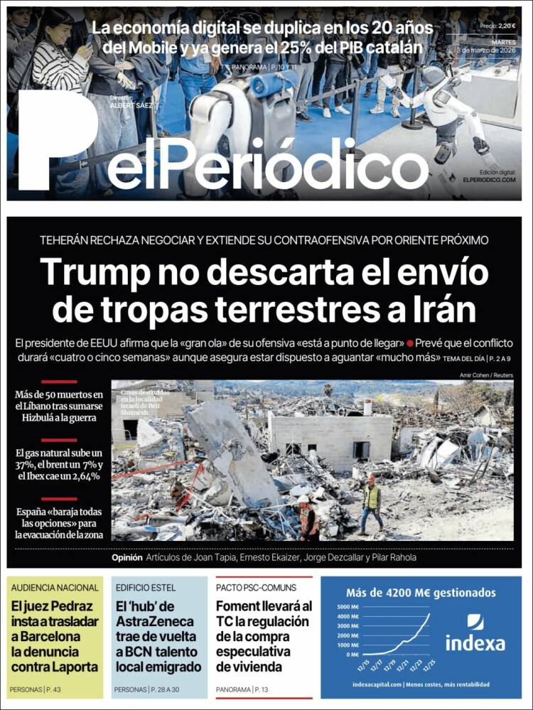 Portada de El Periódico (España)