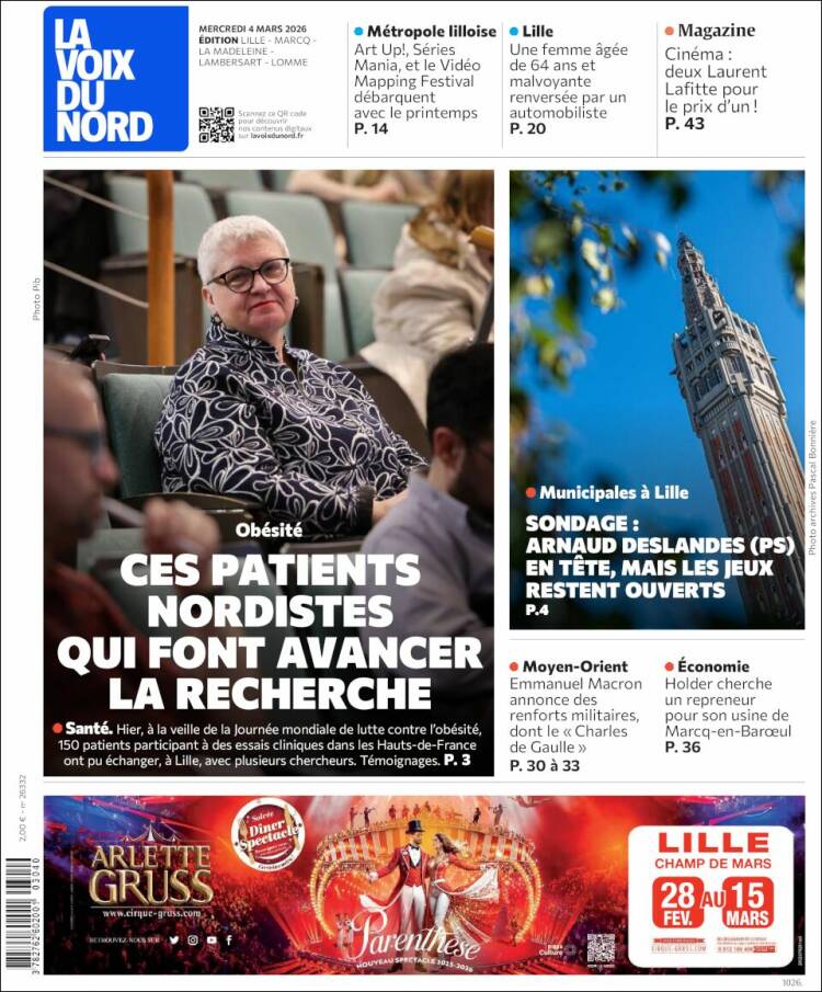 Portada de La Voix du Nord (France)