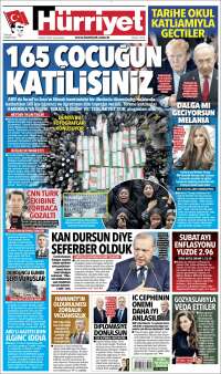 Portada de Hürriyet (Turqu&iacute;a)