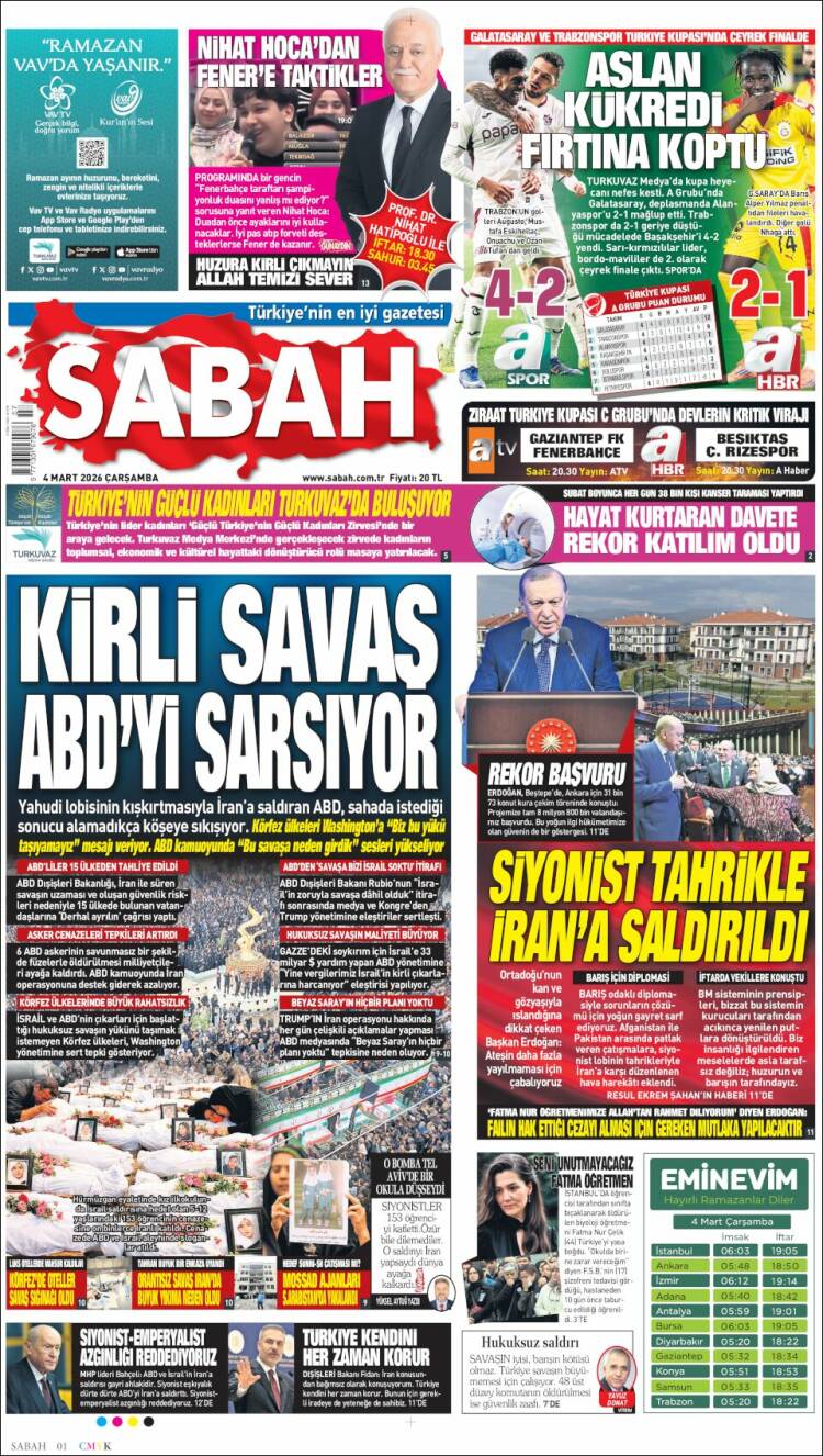 Portada de Sabah (Turqu&iacute;a)