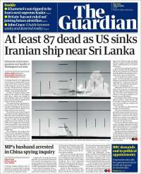 Portada de The Guardian (Royaume-Uni)