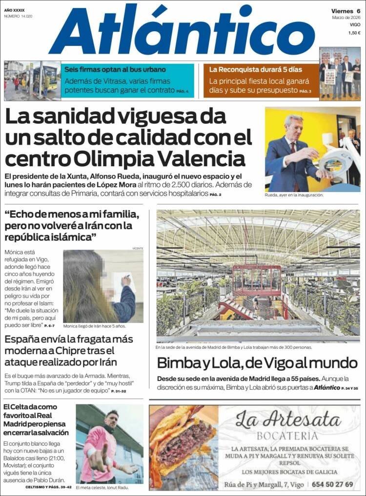 Portada de Atlántico Diario (Espa&ntilde;a)