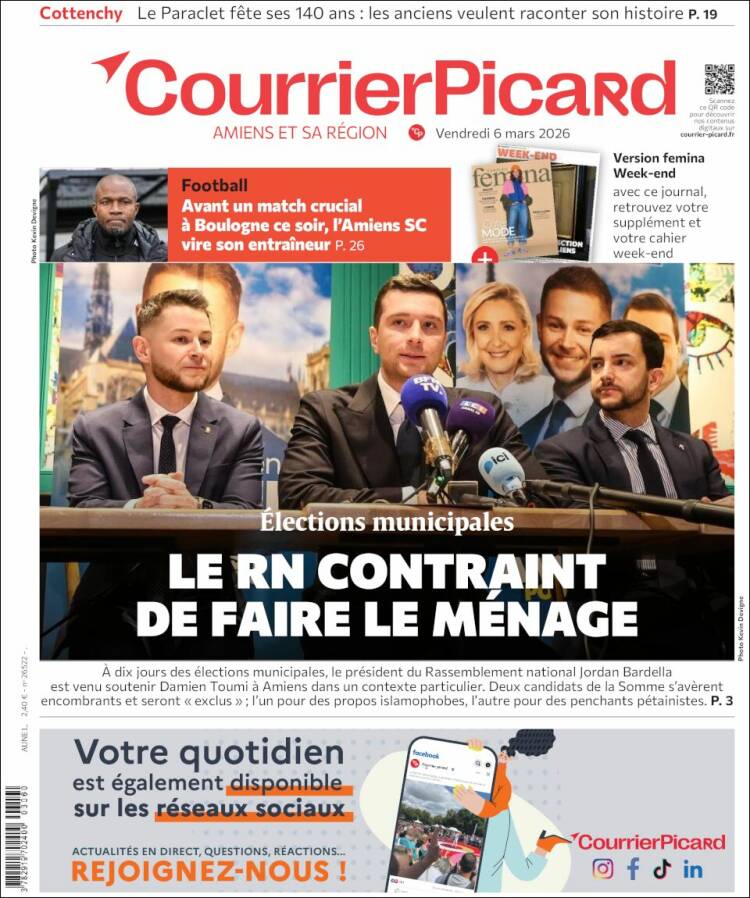 Portada de Courrier Picard (Francia)