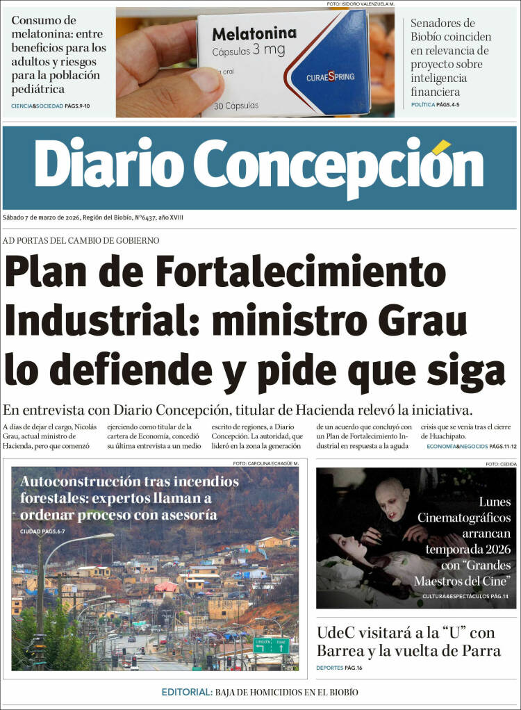 Portada de Diario de Concepción (Chile)