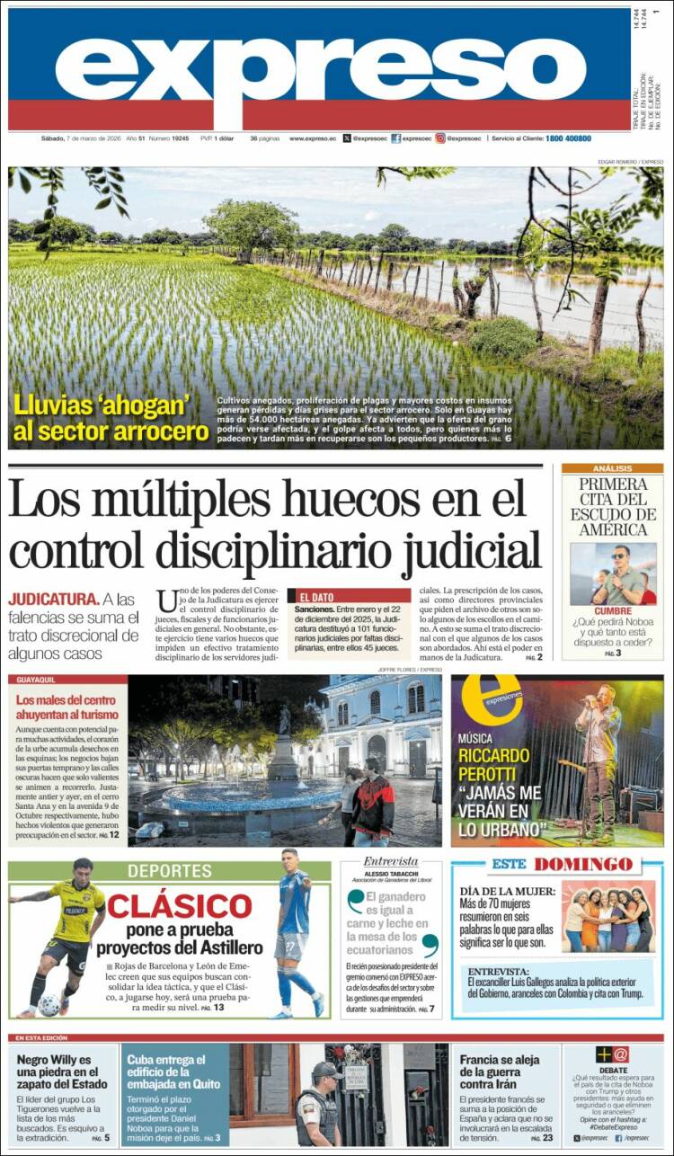 Portada de Expreso (Ecuador)