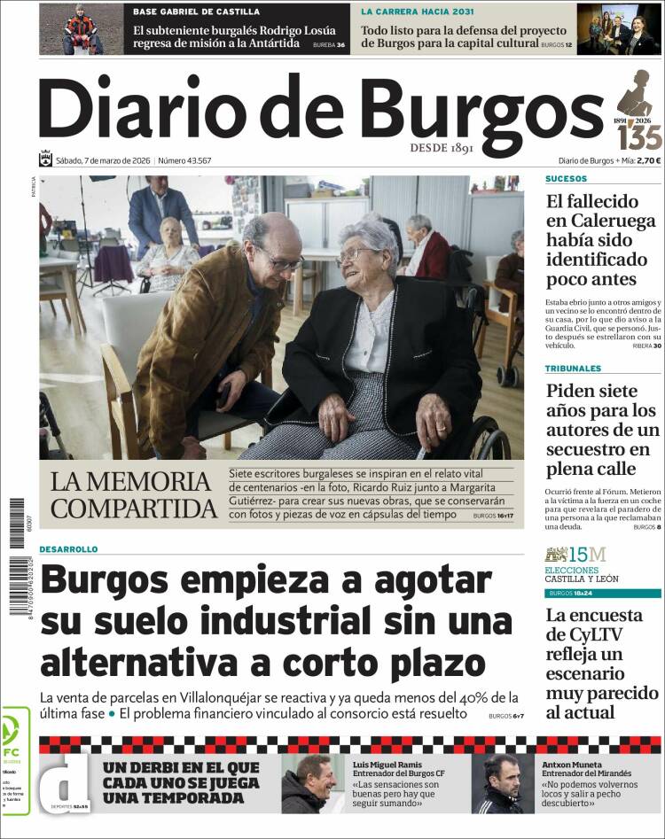 Portada de Diario de Burgos (Espa&ntilde;a)