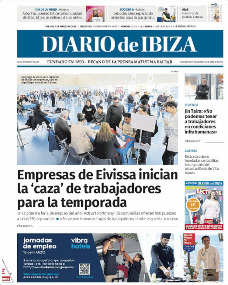 Portada de Diario de Ibiza (Espa&ntilde;a)