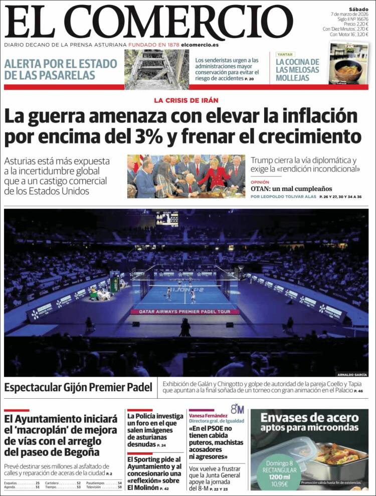 Portada de El Comercio - Gijón (Espa&ntilde;a)