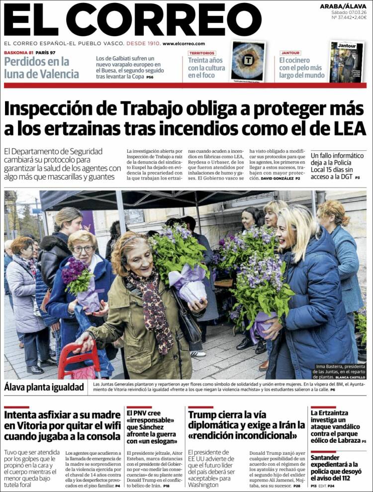 Portada de El Correo - Álava (Espa&ntilde;a)