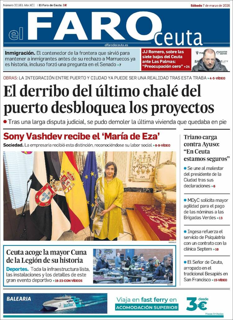 Portada de El Faro de Ceuta (Espa&ntilde;a)