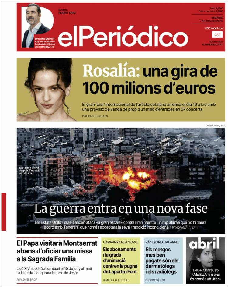 Portada de El Periódico de Catalunya (Espa&ntilde;a)