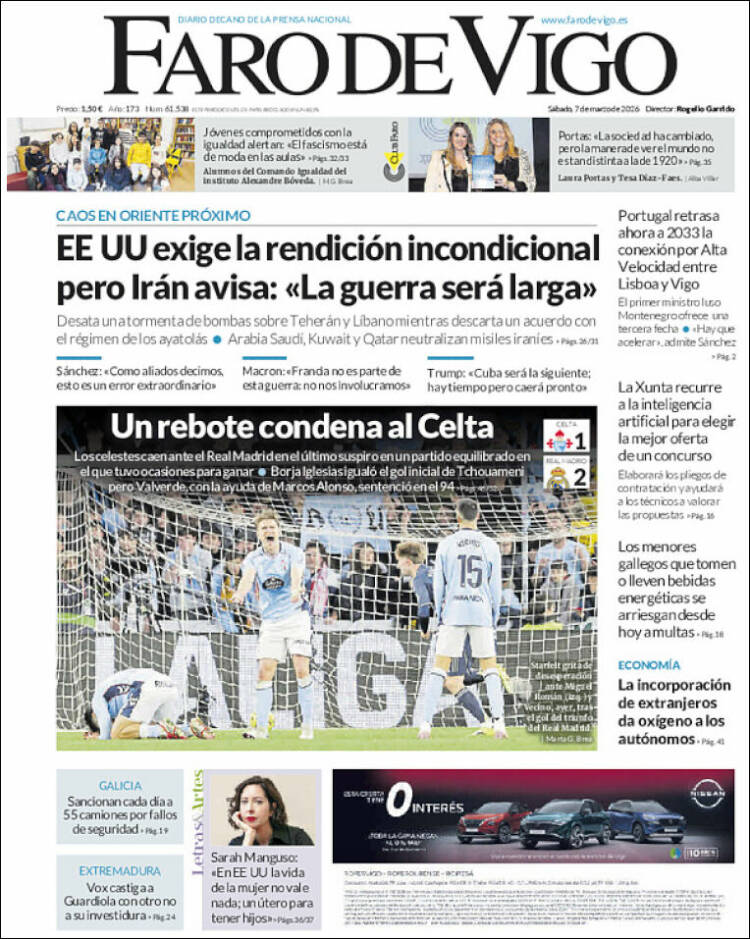 Portada de Faro de Vigo (Espa&ntilde;a)