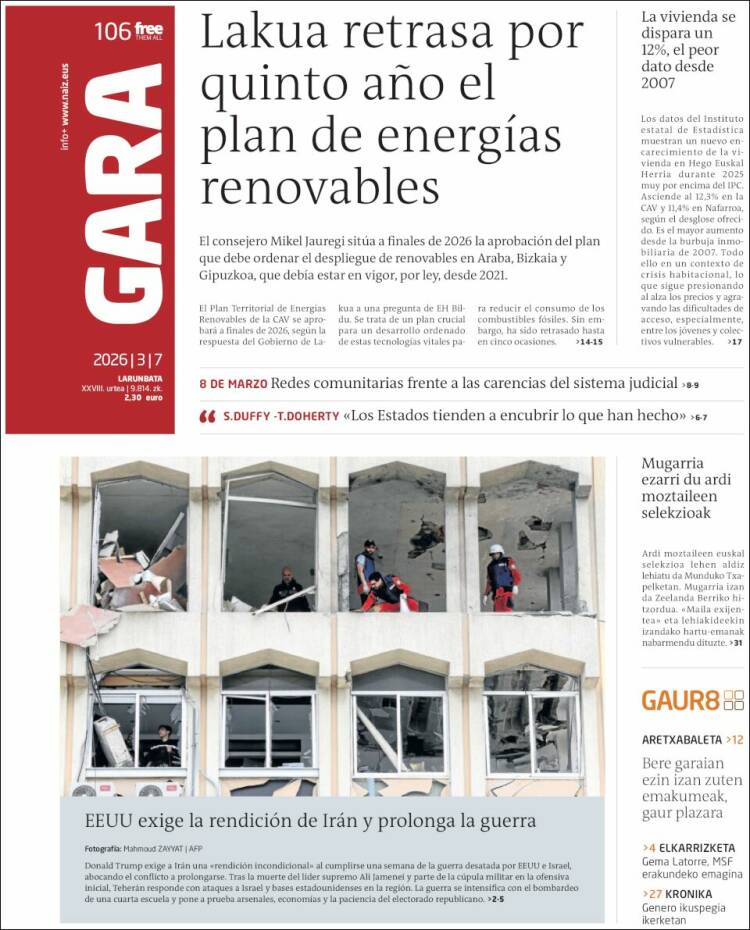 Portada de Gara (Espa&ntilde;a)
