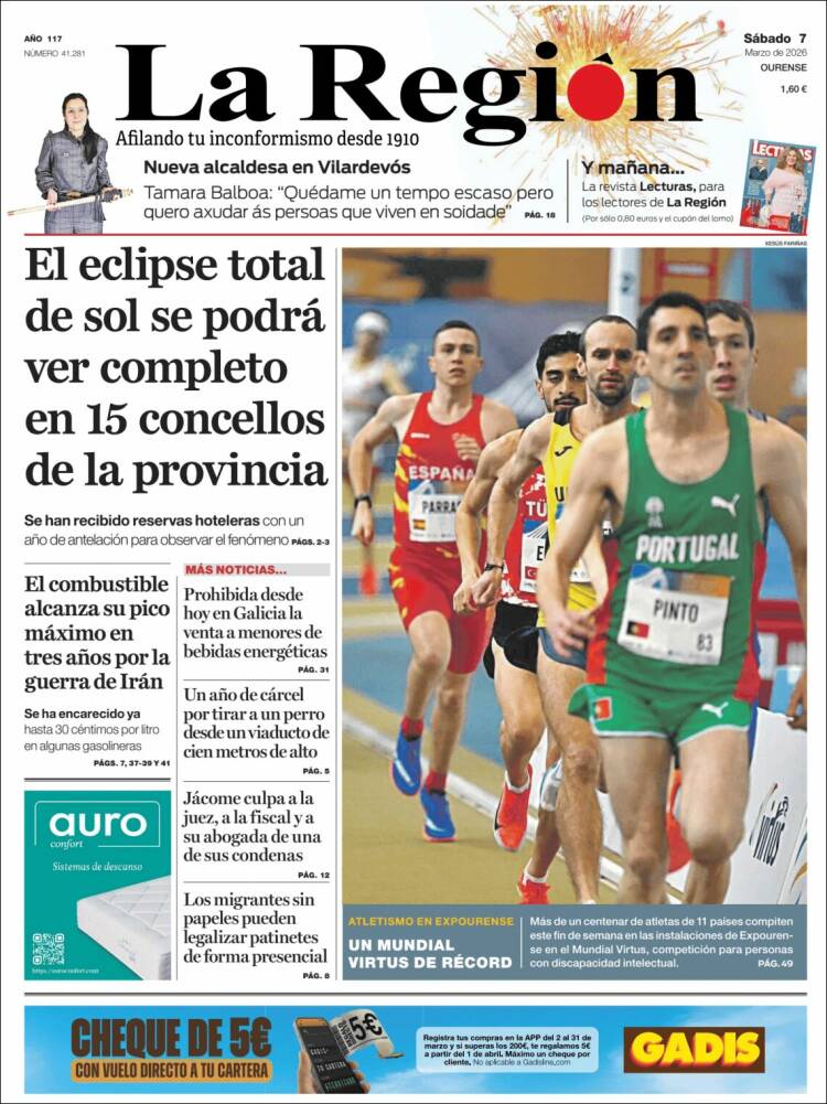 Portada de La Región de Ourense (Espa&ntilde;a)