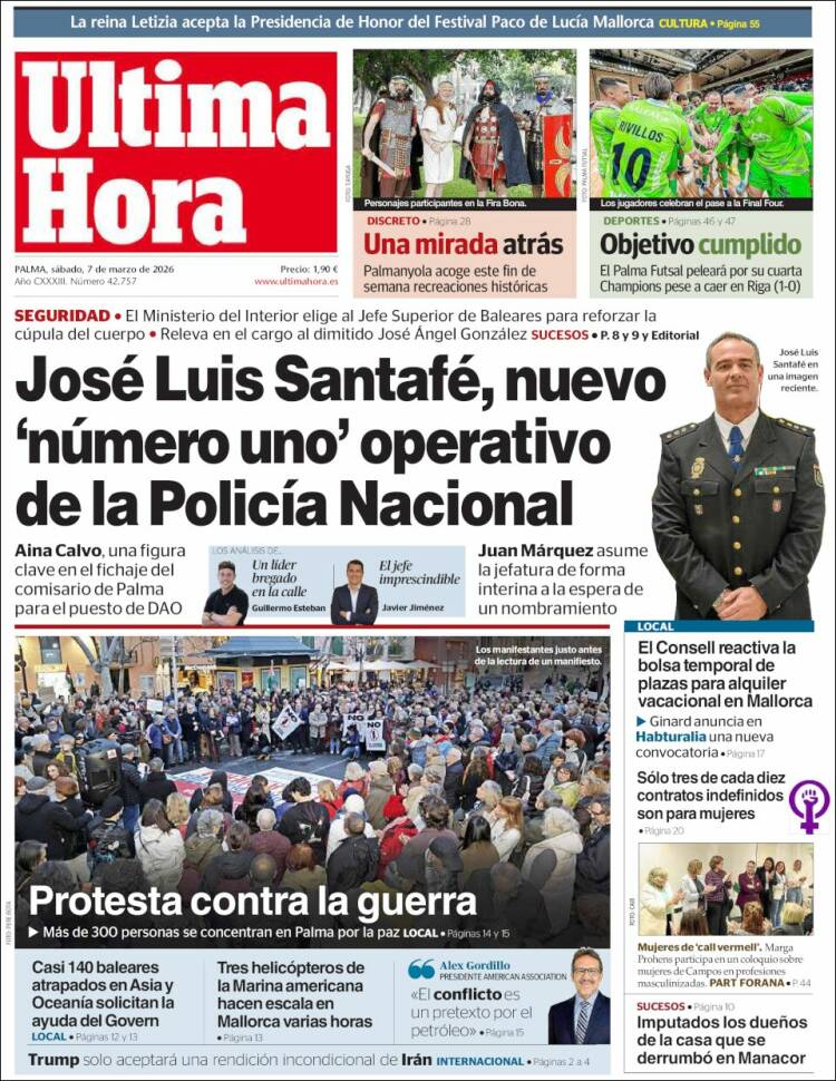 Portada de Última Hora (Espa&ntilde;a)