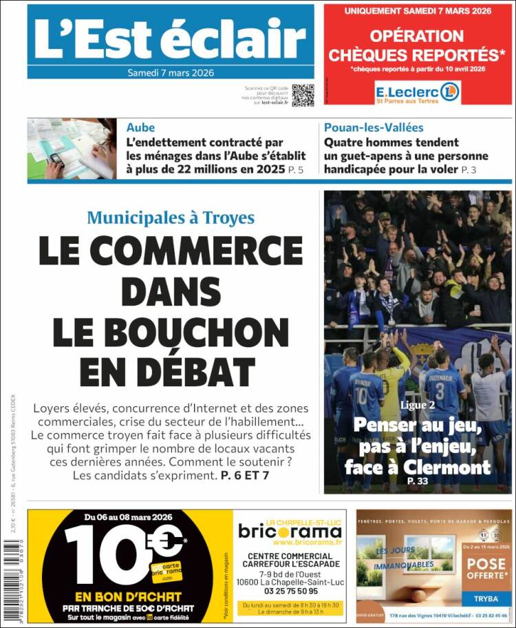 Portada de L'Est Eclair (Francia)