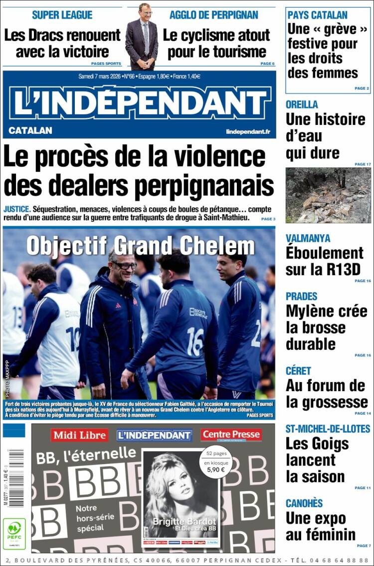 Portada de Le Indépendant (Francia)