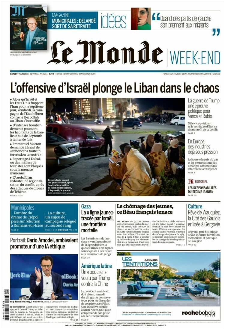 Portada de Le Monde (Francia)