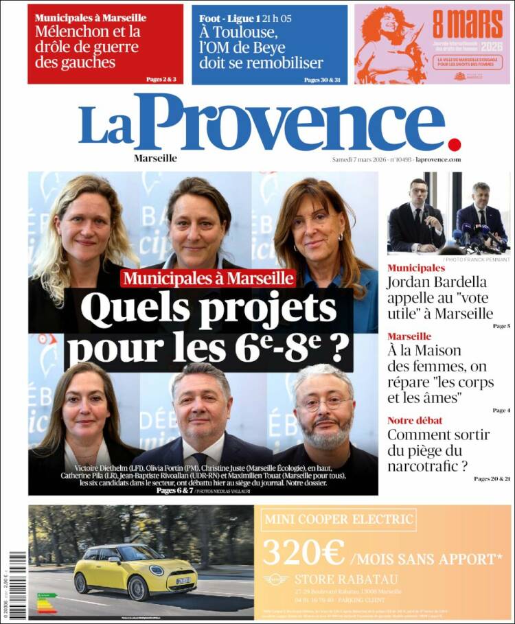 Portada de La Provence (Francia)
