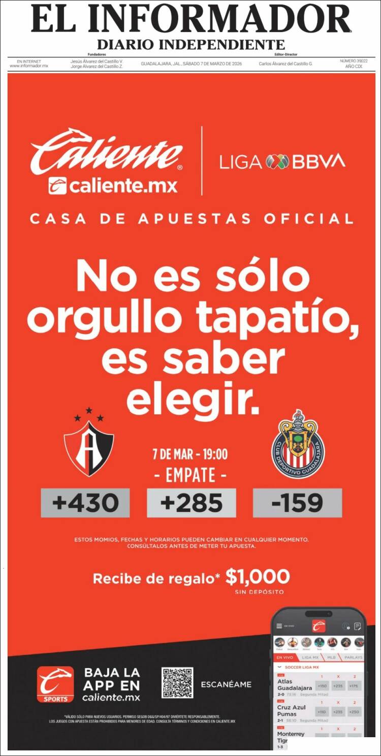 Portada de El Informador (M&eacute;xico)