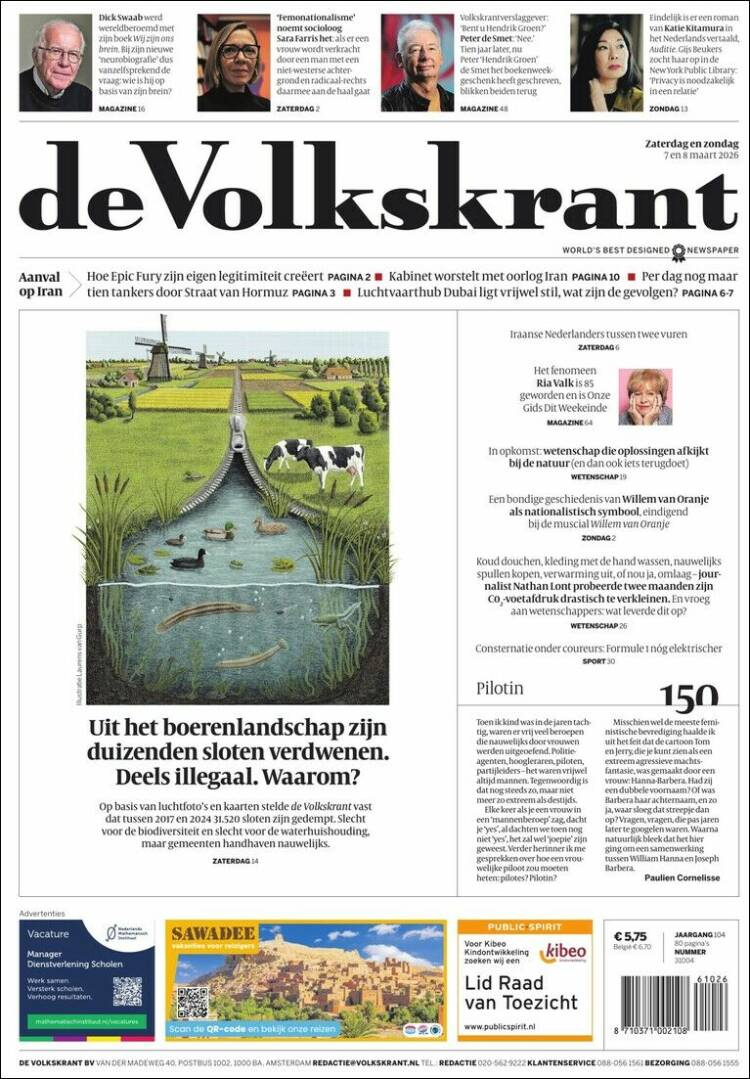 Portada de De Volkskrant (Pa&iacute;ses Bajos)