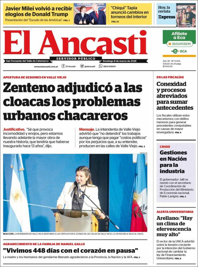 Portada de El Ancasti (Argentina)