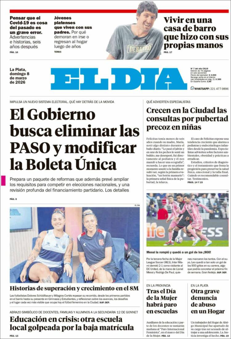 Portada de El Día de la Plata (Argentine)