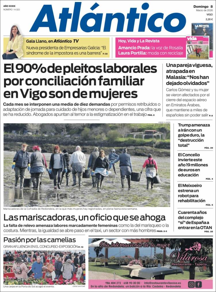 Portada de Atlántico Diario (Espagne)