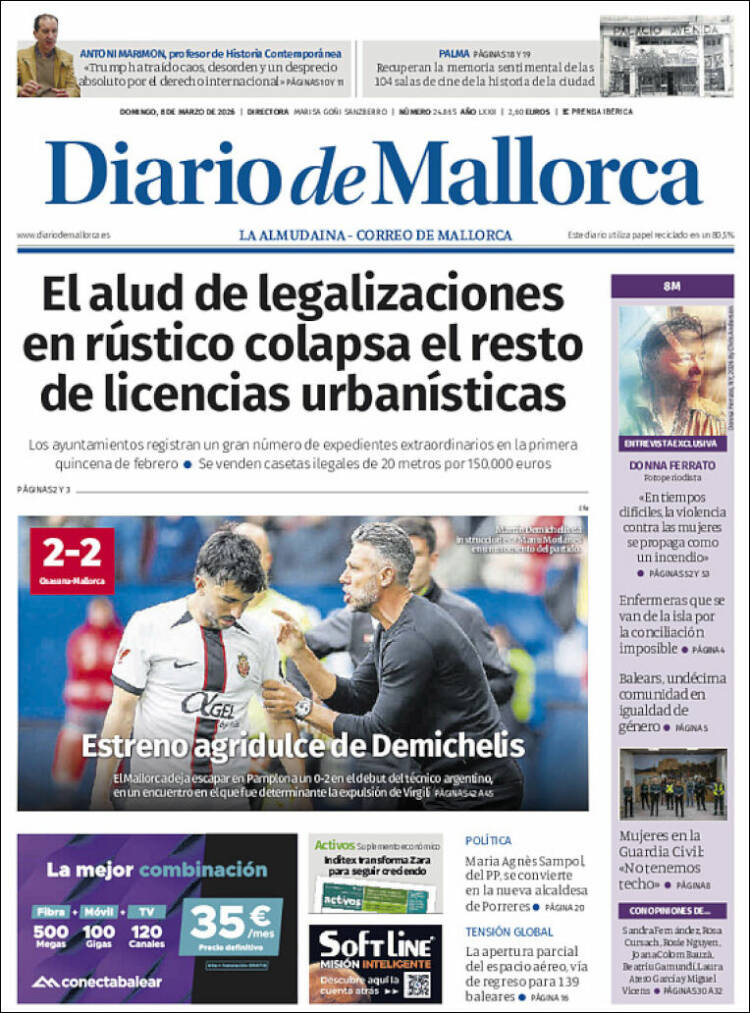 Portada de Diario de Mallorca (Espagne)