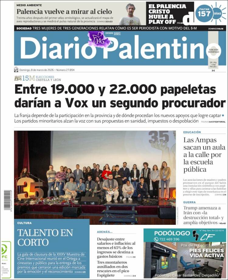 Portada de Diario Palentino (Espagne)
