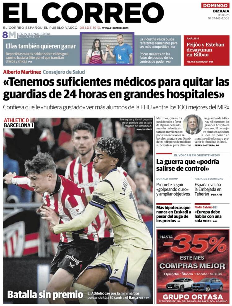 Portada de El Correo (Spain)