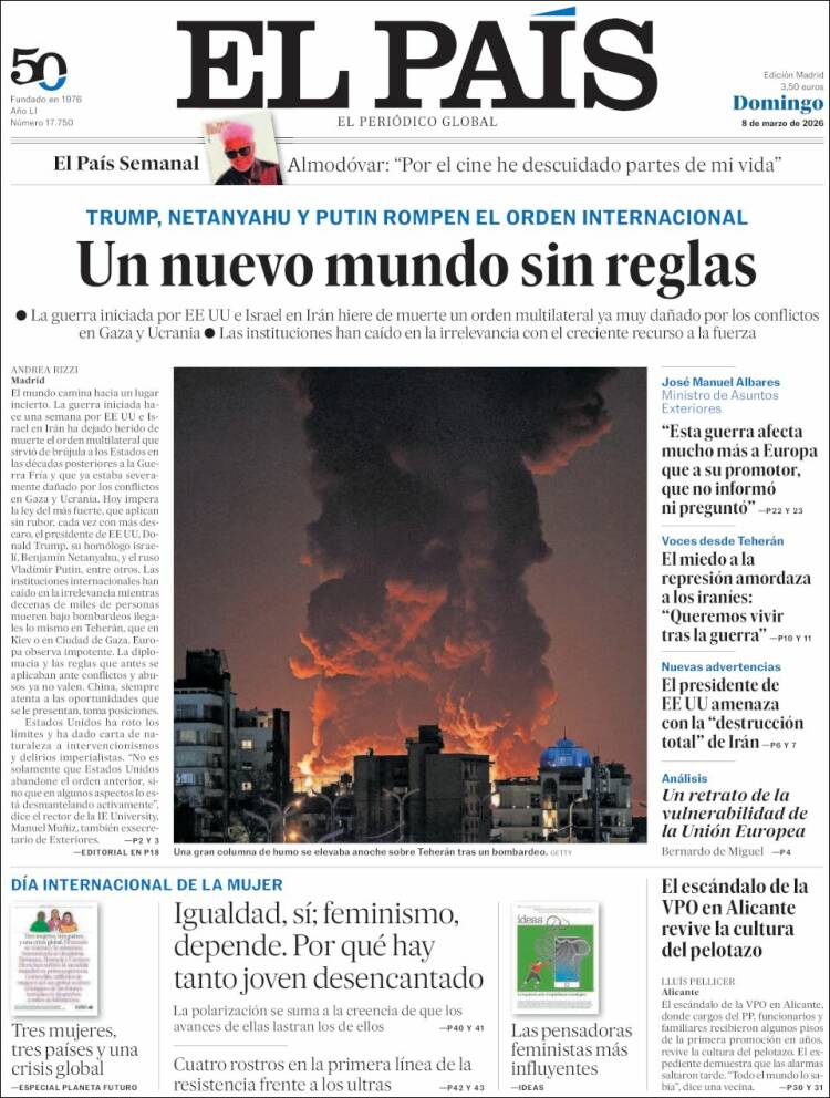 Portada d'El País (Espanya)