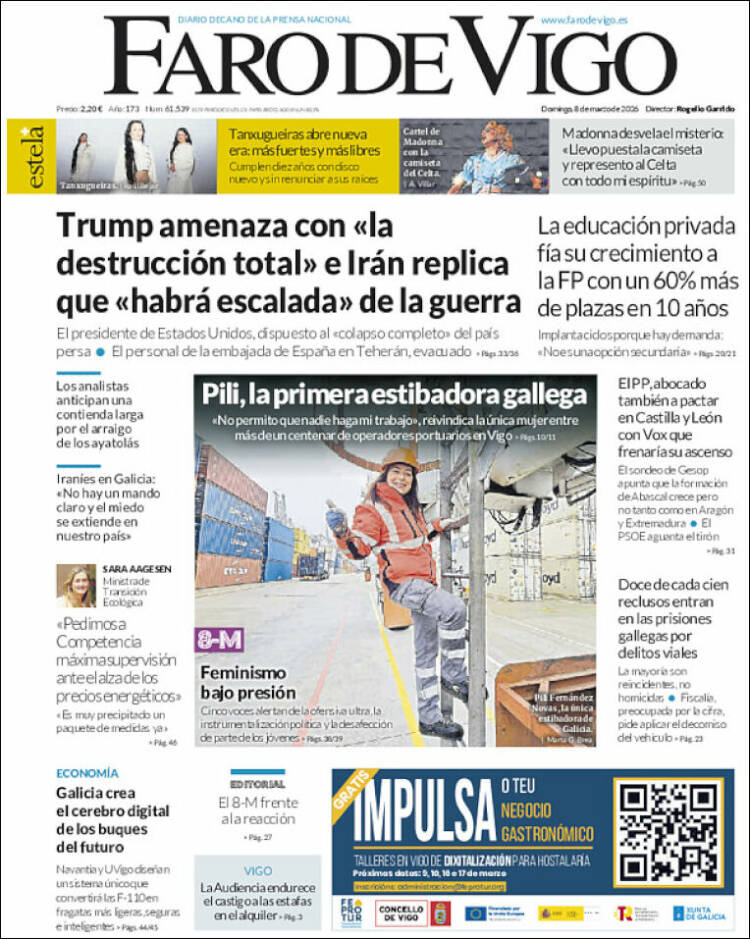 Portada de Faro de Vigo (Espagne)