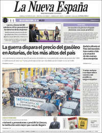 Portada de La Nueva España (Espagne)