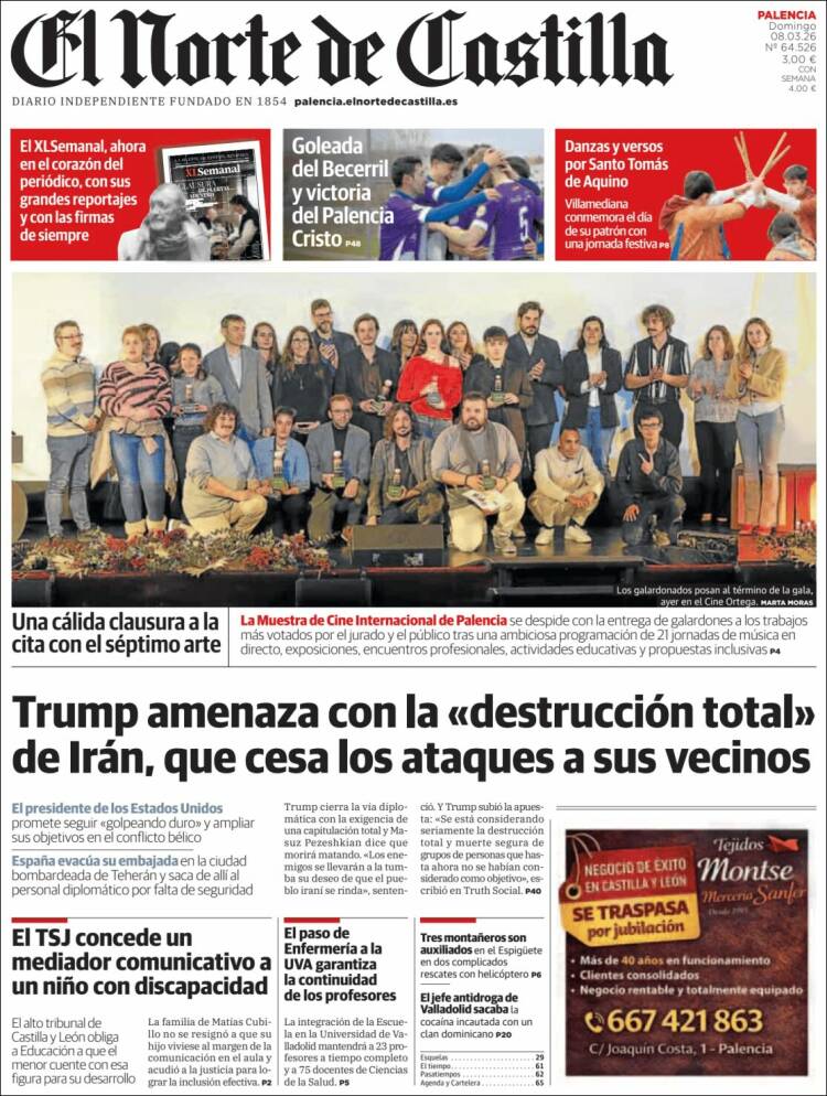 Portada de Norte de Castilla - Palencia (Espagne)