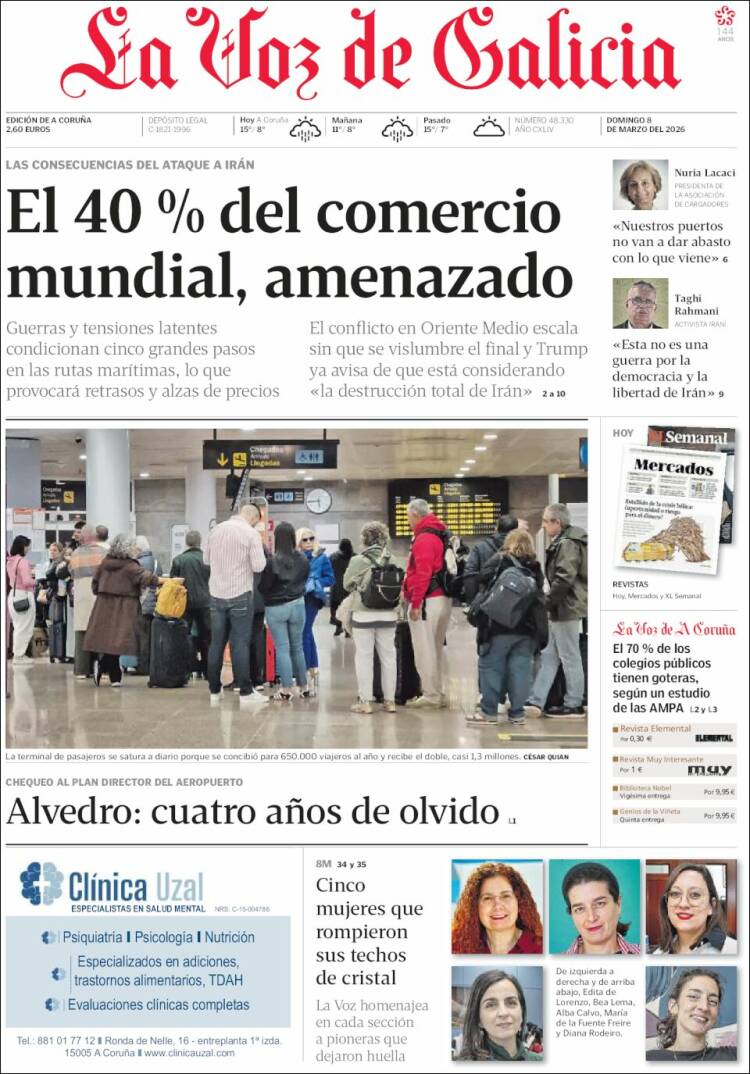 Portada de La Voz de Galicia (Espa&ntilde;a)