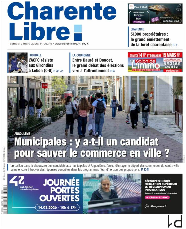Portada de Charente Libre (France)