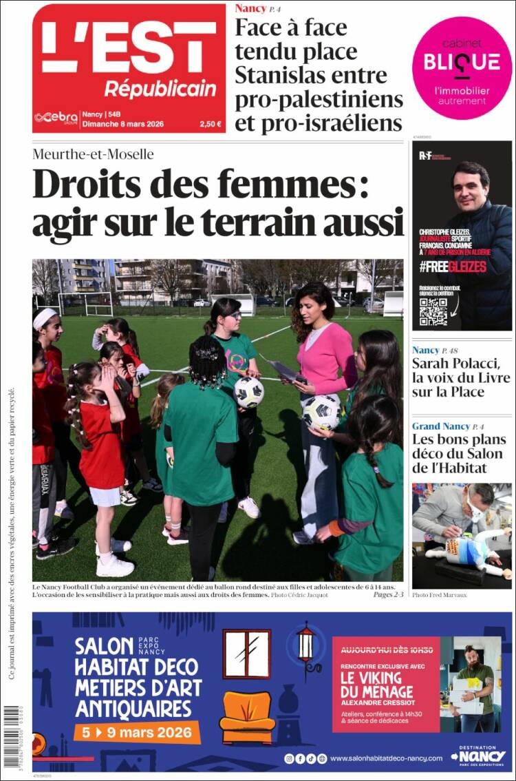 Portada de L'Est Republicain (France)