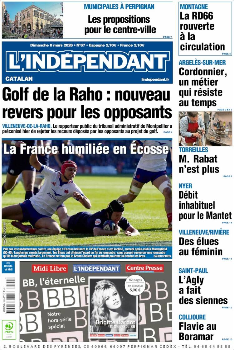 Portada de Le Indépendant (France)
