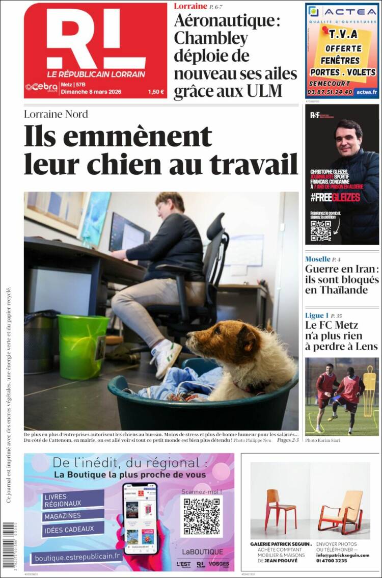 Portada de Le Republicain Lorrain (France)