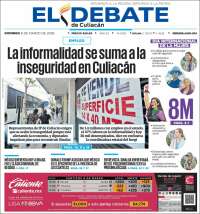 Portada de El Debate de Culiacán (Mexique)
