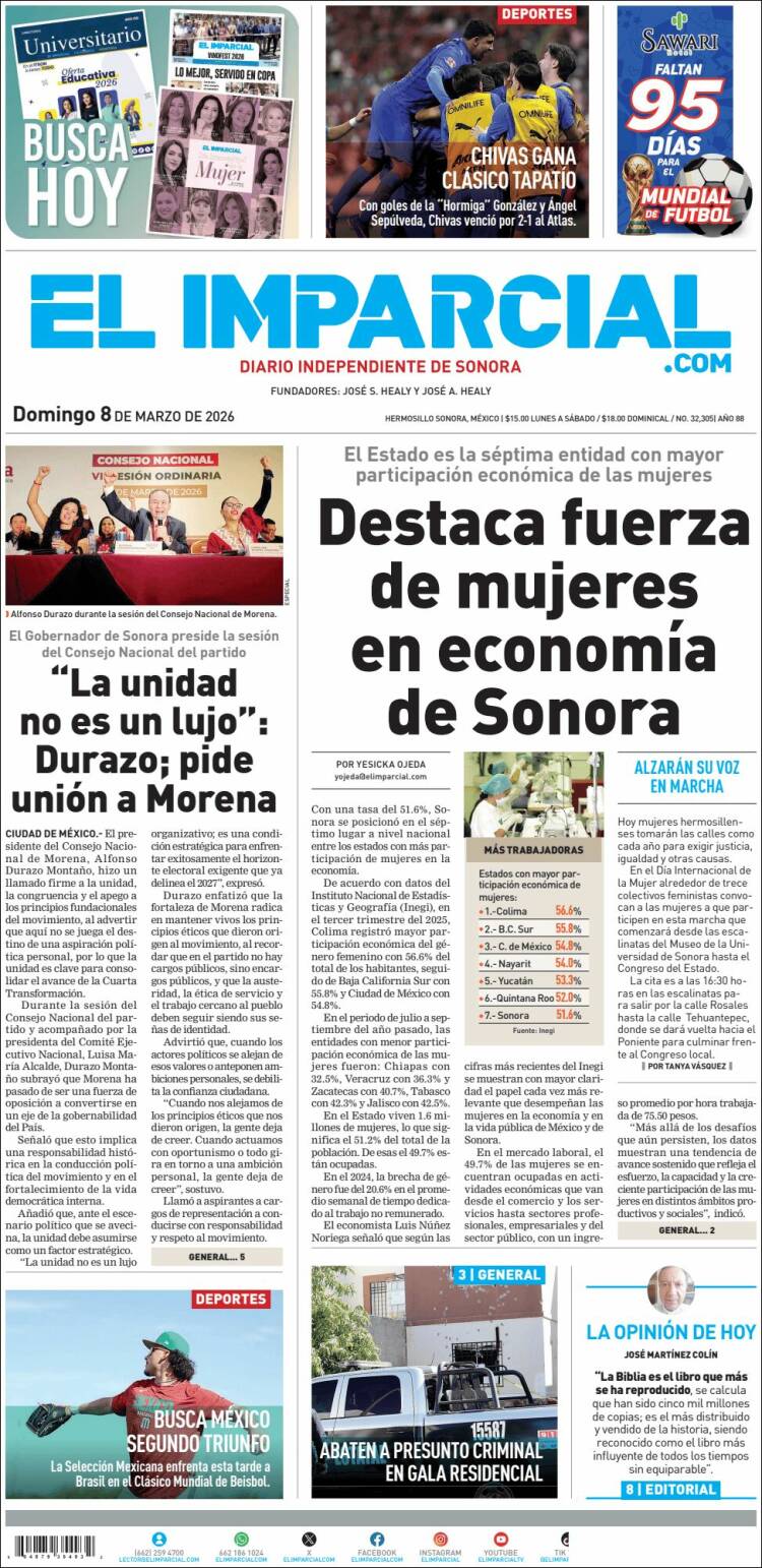 Portada de El Imparcial (Mexique)