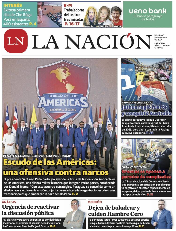Portada de La Nación (Paraguay)