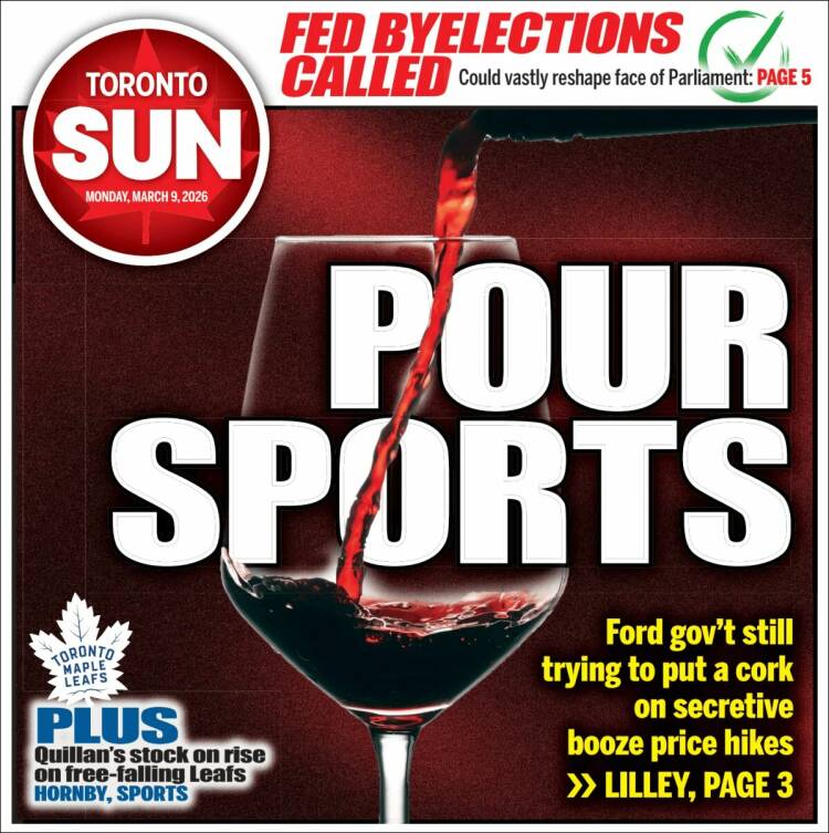 Portada de The Toronto Sun (Canada)