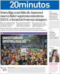Portada de 20 Minutos - Barcelona (Espagne)