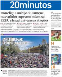 Portada de 20 Minutos - Sevilla (Espagne)